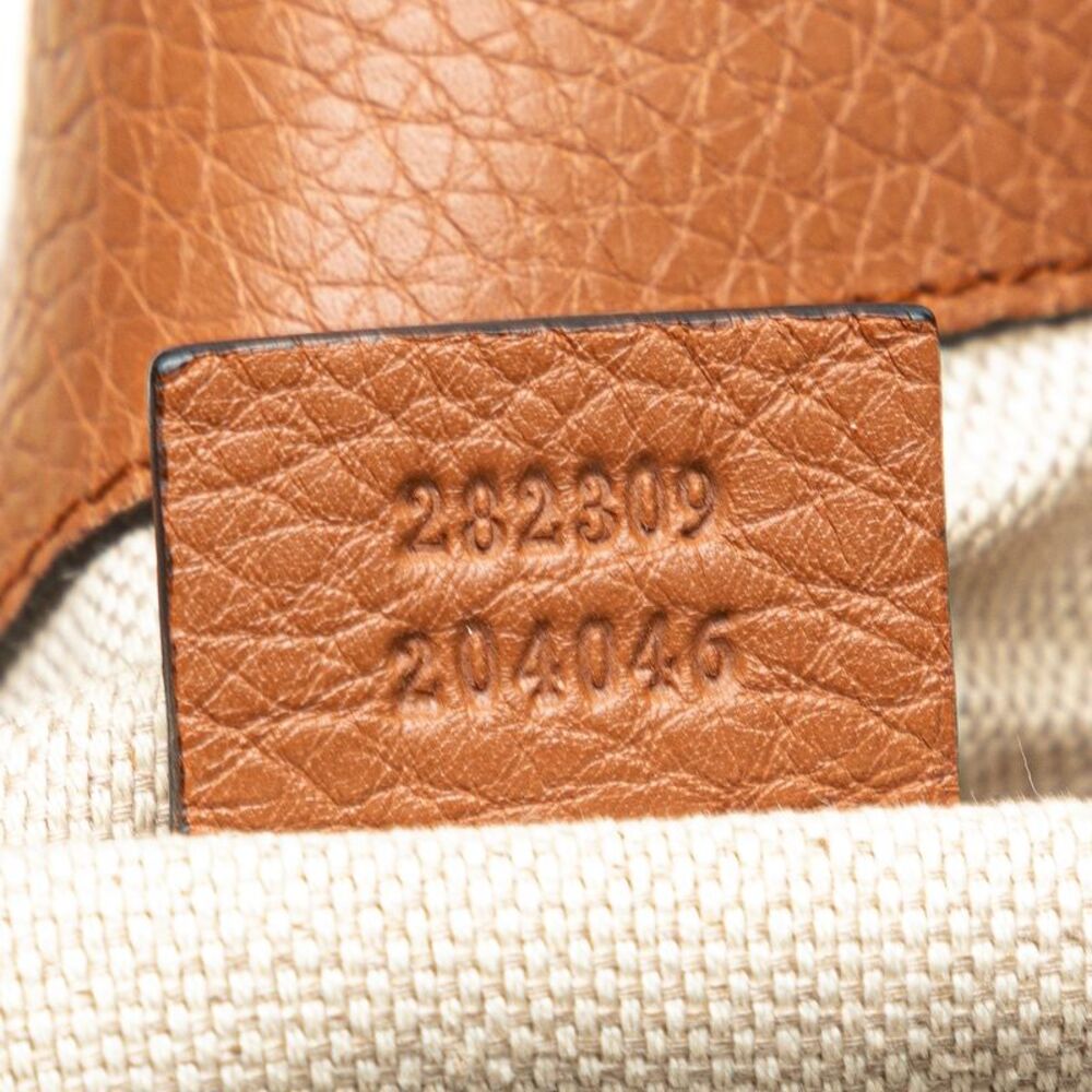 Pre Loved gucci Medium Leather Soho Cellarius Tote Women Brown Tote Bags - Picture 6 of 8